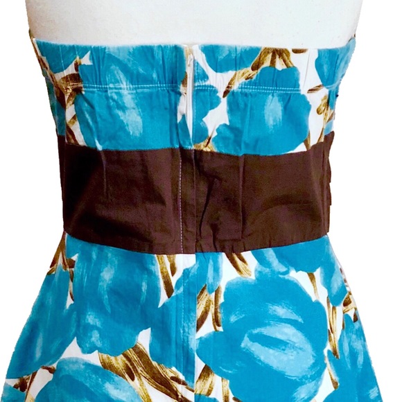 Speechless Blue Floral Strapless Fit & Flare Dress - Picture 6 of 8